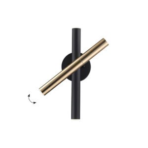 კედლის სანათი Viokef BALLET 16ვატი შავი და ოქროსფერი 11*33სმ 4272900