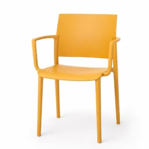 პლასტმასის სკამი Miago ყვითელი პოლიპროპილენი ოთხკუთხედი საზურგით pp-126