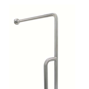 Nofer Bathroom handrails for disabled people brushed length 70cm width 70cm 90 degree bend 15203.B