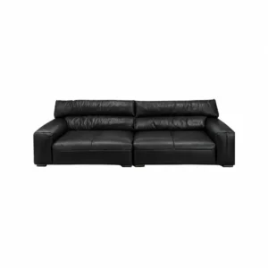 Living room sofa Kimhome Black Leather 306*106*85cm Q8200
