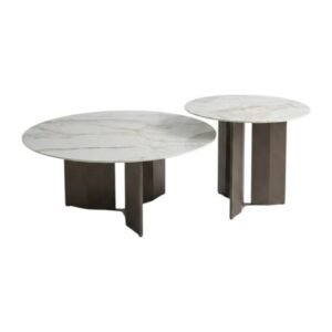 Coffee table Kimhoum with stone top metal legs 90*H40X60*H50cm 822#+822B#