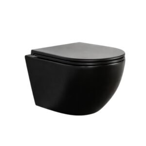 Подвесной унитаз Maramori TORNADO с функцией смыва распылителя розеткой P черный матовый 495*365*365 MAR_046E-UQ3-MB