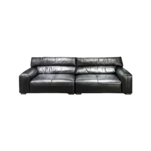 Living room sofa Kimhome Black Leather 306*106*85cm Q8200