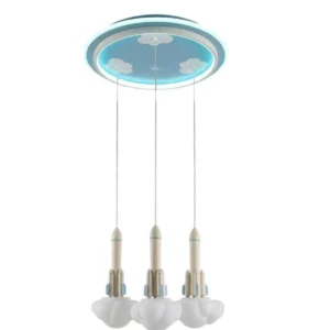 ჭაღი Kids Lighting ლურჯი სამი კოსმოსური რაკეტით 50*50*12სმ	p-2613-3