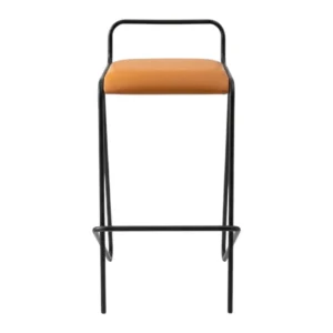 Bar stool Hongxiao orange faux leather with metal backrest CV-B210BS-7-Orange