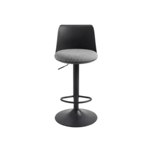 Bar stool with black metal frame and polypropylene backrest with soft surface pp-084/BLACK