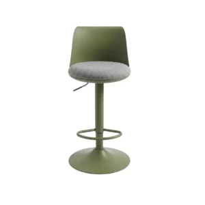 Bar stool with green metal frame and polypropylene backrest with soft surface pp-084/GREEN