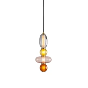 Chandelier Bokin Gray Red Beige Glass Metal 20*H48-200cm MD8928-H480A