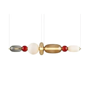 Chandelier Bokin Gray Red White Beige Horizontal Glass Metal 20*H113 200cm MD8928-L1160