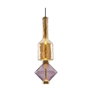Chandelier Juncan Purple Yellow Glass Metal 3000K D19*H58cm MD2409-BC