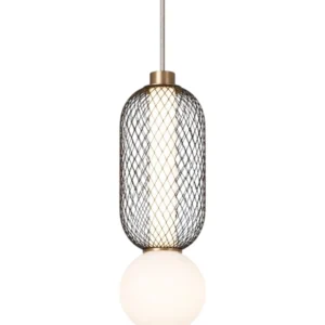 Chandelier Junkan Black Gold Metal LED 9W 3000K D15*H39cm