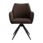 Kitchen chair in brown faux leather with metal legs 25 2201 BROWN