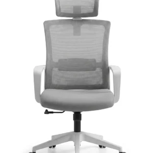 Office chair Gojo Natsr OS-09 plastic white frame with mesh seat H-09 with headrest 58*58*107cm