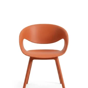 Outdoor chair plastic Miago red polypropylene rounded backrest