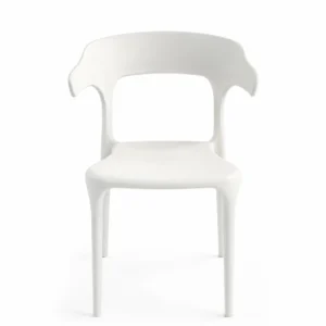 Plastic chair Miago white polypropylene rounded backrest