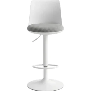 Bar stool Miago white metal frame polypropylene backrest softened surface pp-084/WHITE