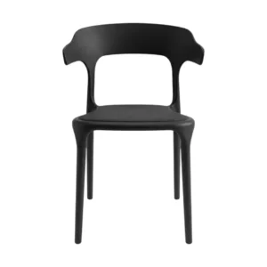 Черный полипропиленовый пластиковый стул MIAGO с закругленной спинкой pp-740/BLACK