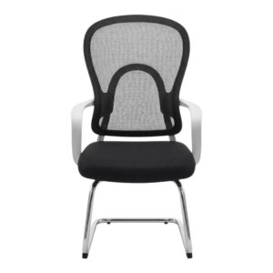 Office chair Gojo Black Plastic grey rounded backrest Fixed legs 57.5*60*104.5cm N645C-BLACK